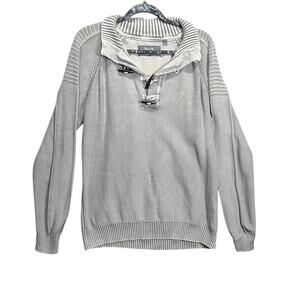 Buckle BKE Mens Grey Vintage Style Designer Sweater Claw Closure Pullover